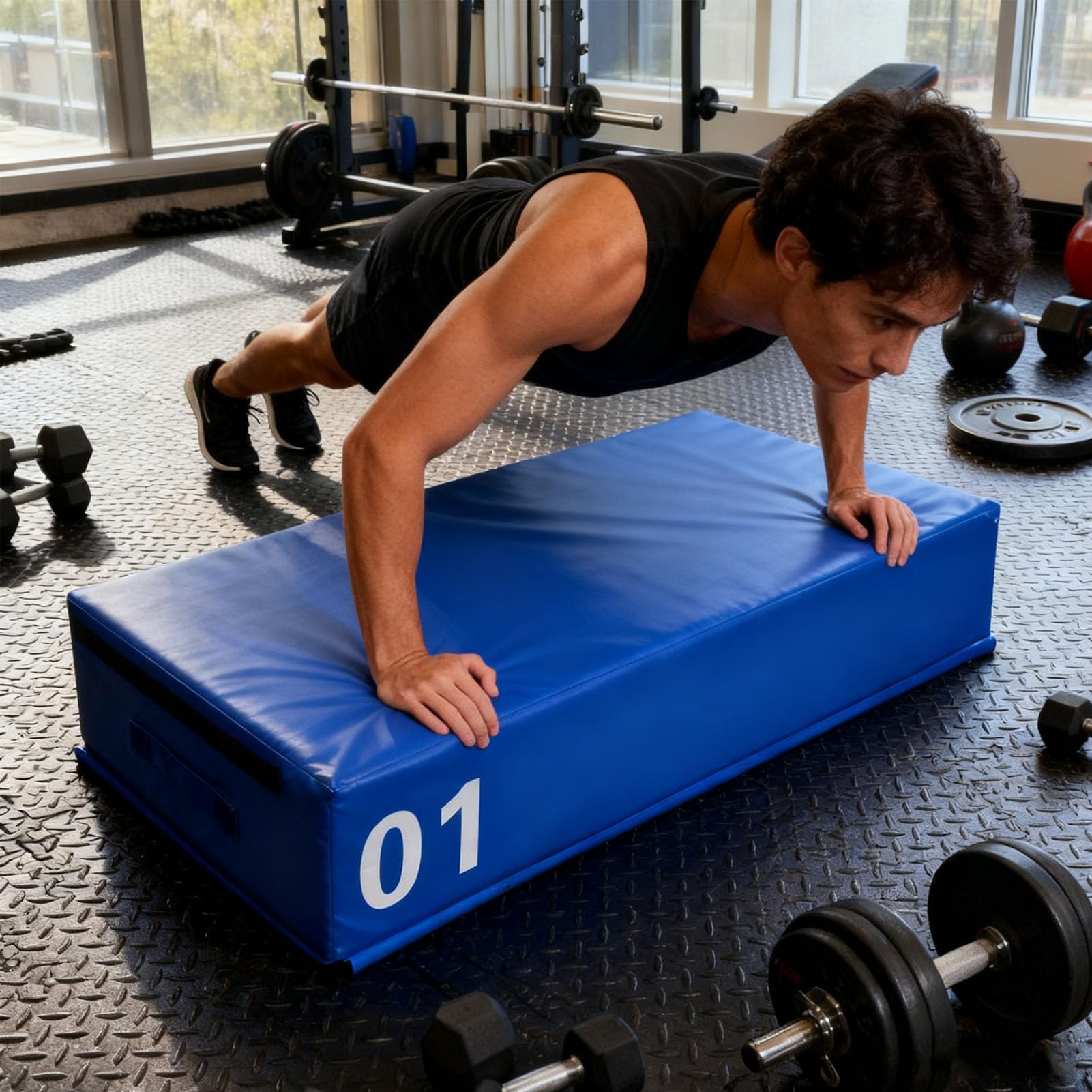 Caja de salto pliométrica – Caja de gimnasio apilable de espuma 4 en 1 para adultos, diseño antideslizante a prueba de golpes para un entrenamiento pliométrico eficaz