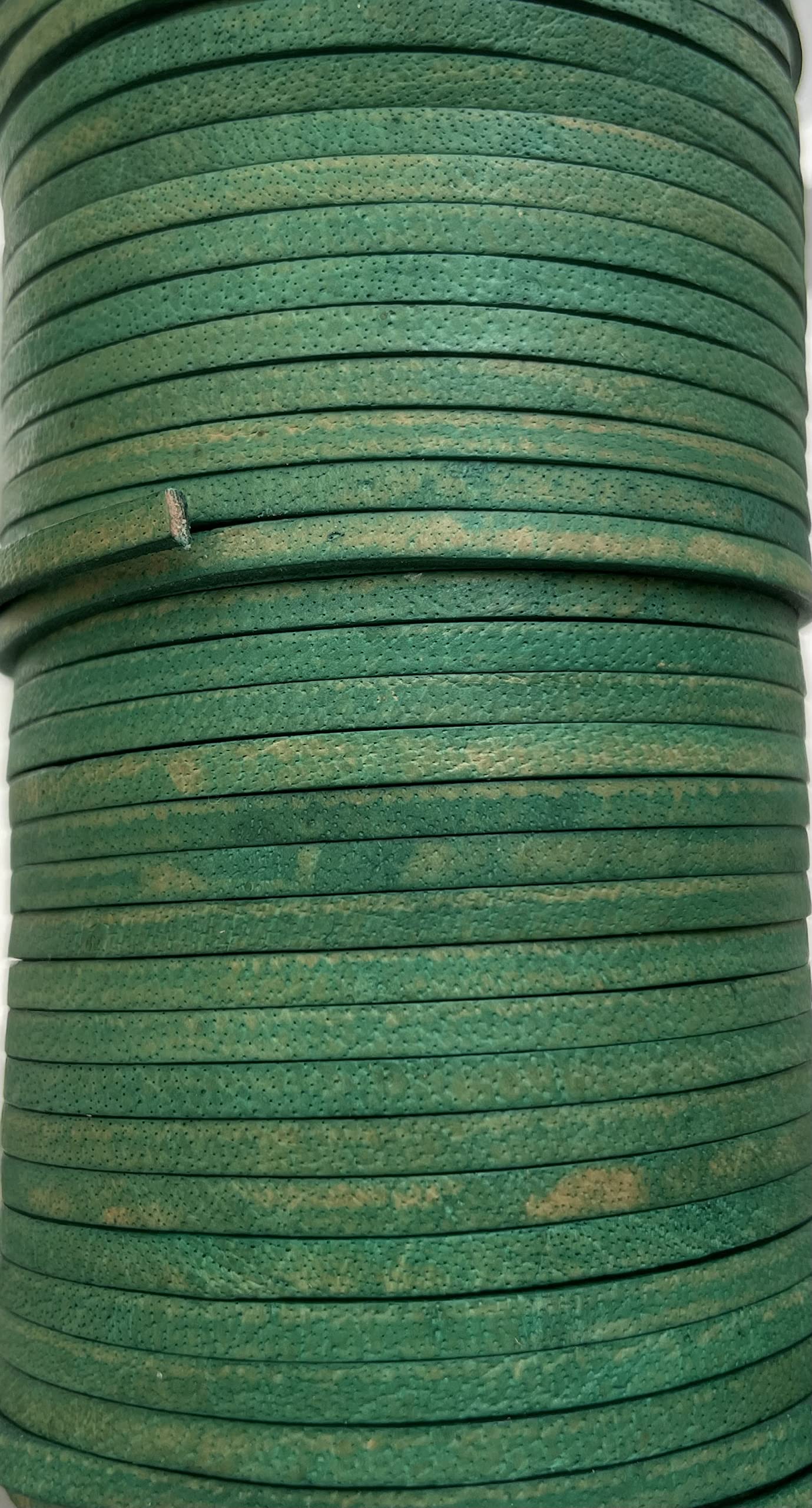 Flat 3mm Quality Real Cows Leather Antique Green Leather Cord Jewellery Making Cord Thread Wire String Thong (50m)