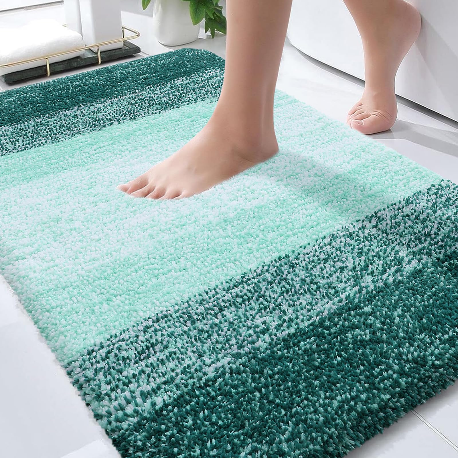 OLANLY Bathroom Rugs Mat 36x24, Extra Soft Absorbent Microfiber Bath Rugs, Rubber Backing, Quick Dry, Washable Bath Mats for Bathroom Floor, Tub and