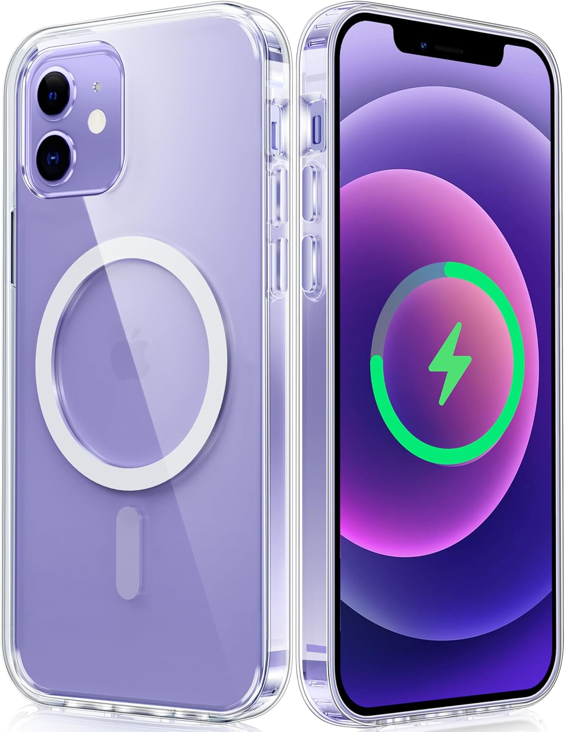 FNTCASE for iPhone 12 Clear Case: for iPhone 12 Pro Case Magnetic Military Grade Drop Protection Anti Yellowing Cell Phone Cover - Rugged Durable Shockproof Protective Bumper (Clear)