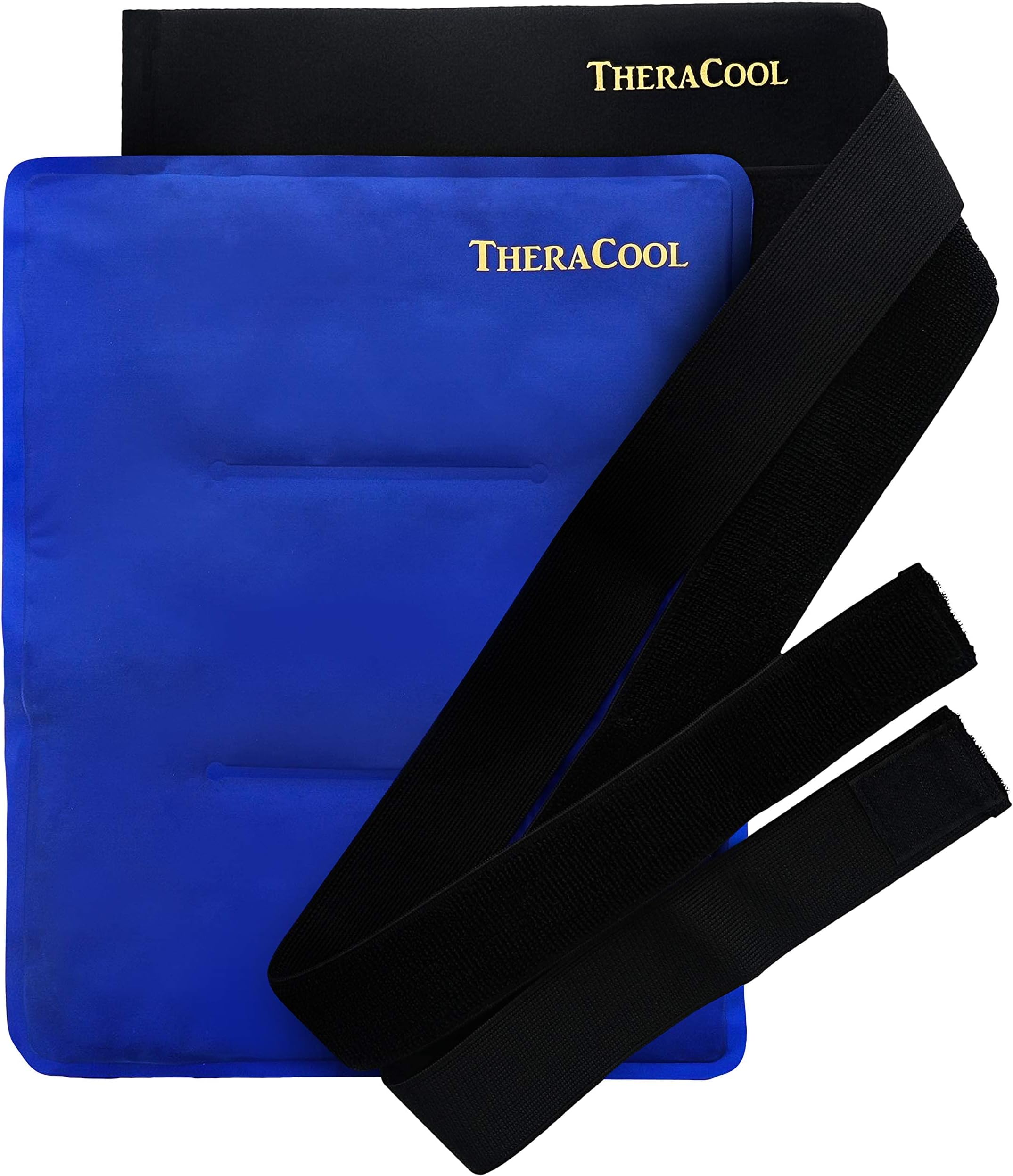 Ice Packs for Injuries Reusable Large Hot Cold Gel Pad Wrap w/Strap for Back Knee Shoulder Rotator Cuff Hip Replacement Elbow Arthritis Surgery Pain Relief Flexible Recovery Bag 14 x 11 by TheraCool