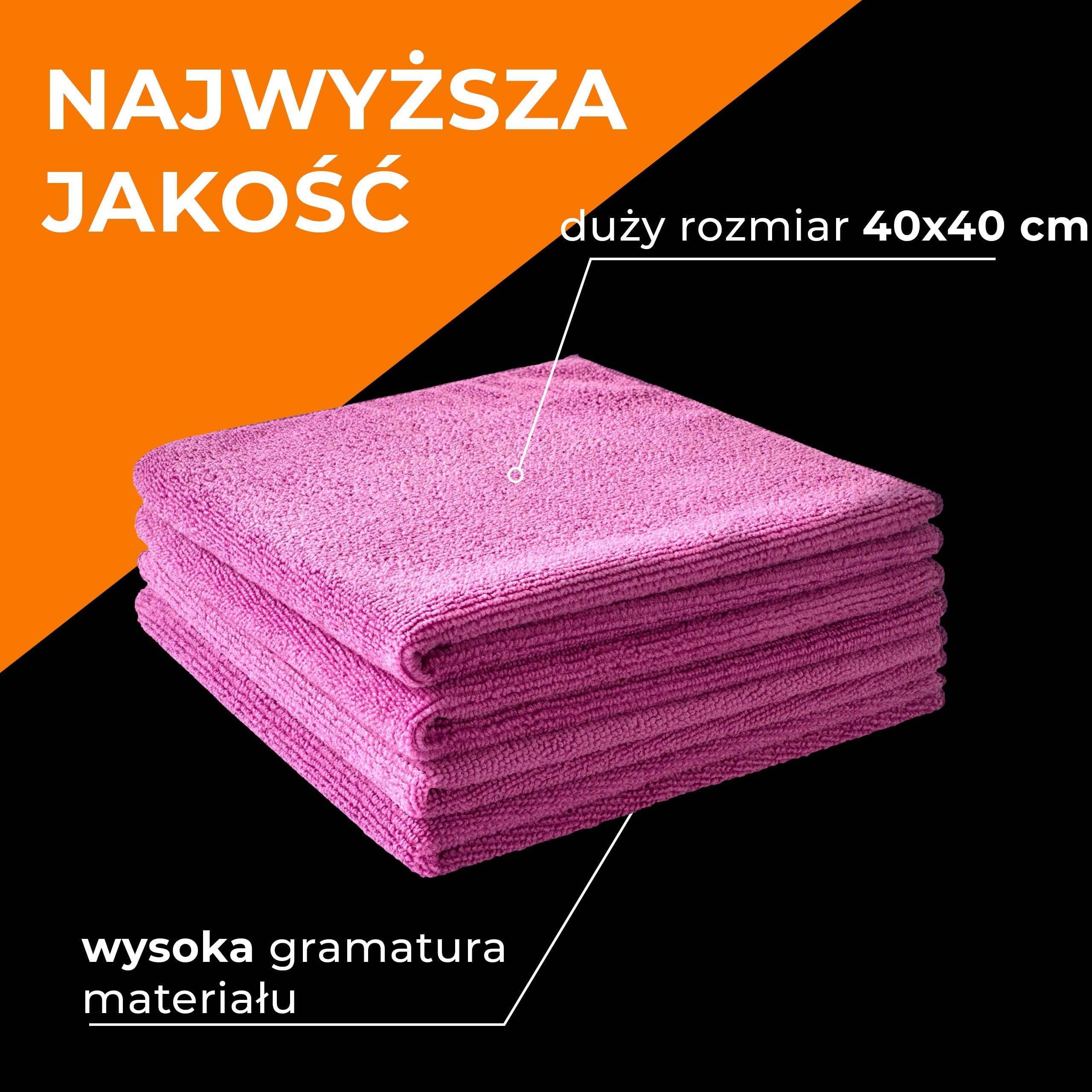Quest ściereczka z mikrofibry All Purple do szyb i szkła 37x37 cm, 100 szt. | Chłonna ścierka do okien, luster, auta, AGD i mebli, bez smug, nie rysuje, do pracy na sucho i mokro, wielorazowa