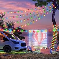 Vista 7 de Nisocy - 200 luces LED de 4 colores para cadenas navideñas, luces de hadas multicolores con cable verde, 8 modos, luces enchufables para árbol