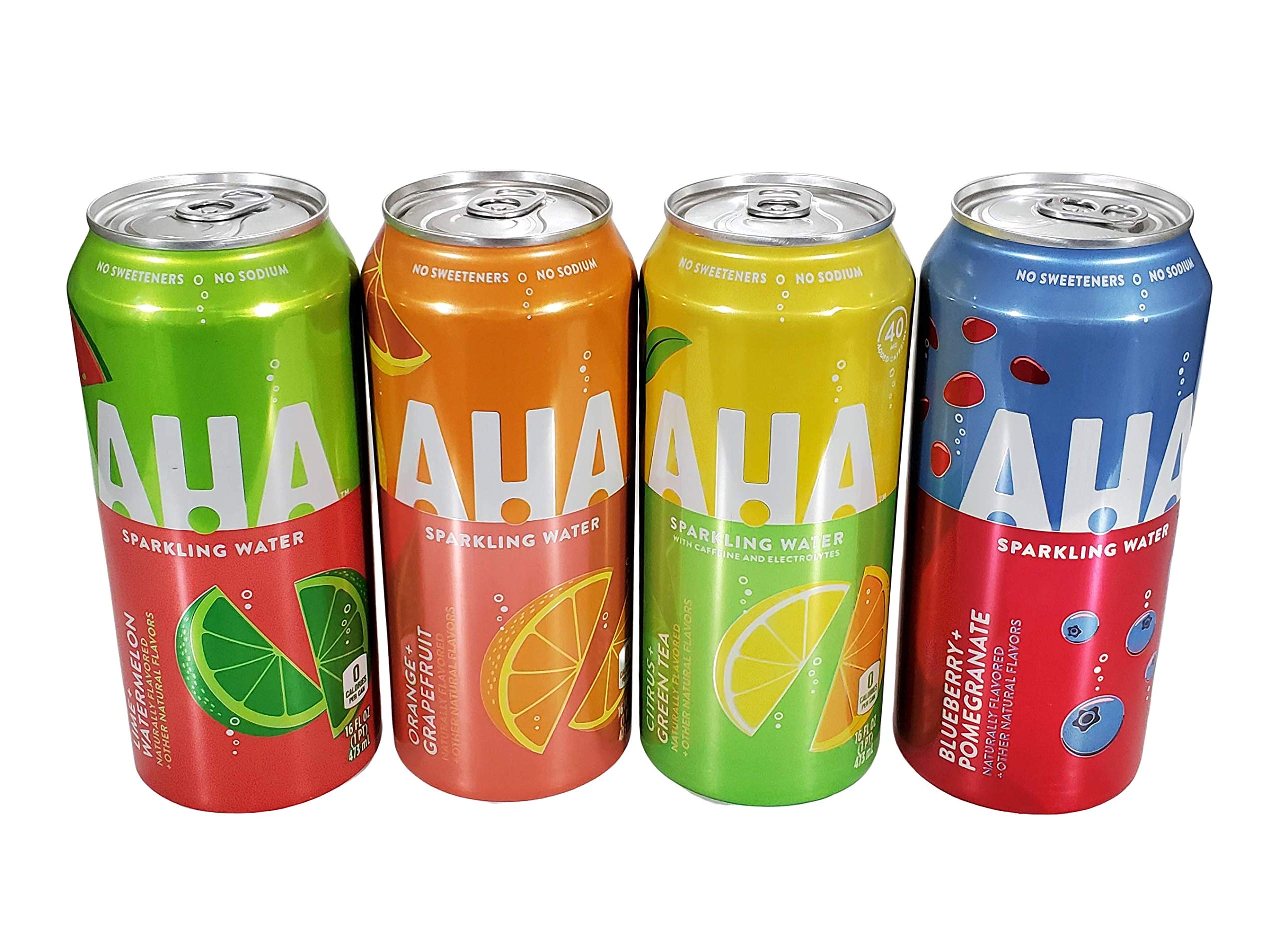 Aha Sparkling Water 16 Ounce Cans Naturally Flavored 0 Calories 4 Flavor Variety Pack 8 Cans Grocery Gourmet Food Amazon Com