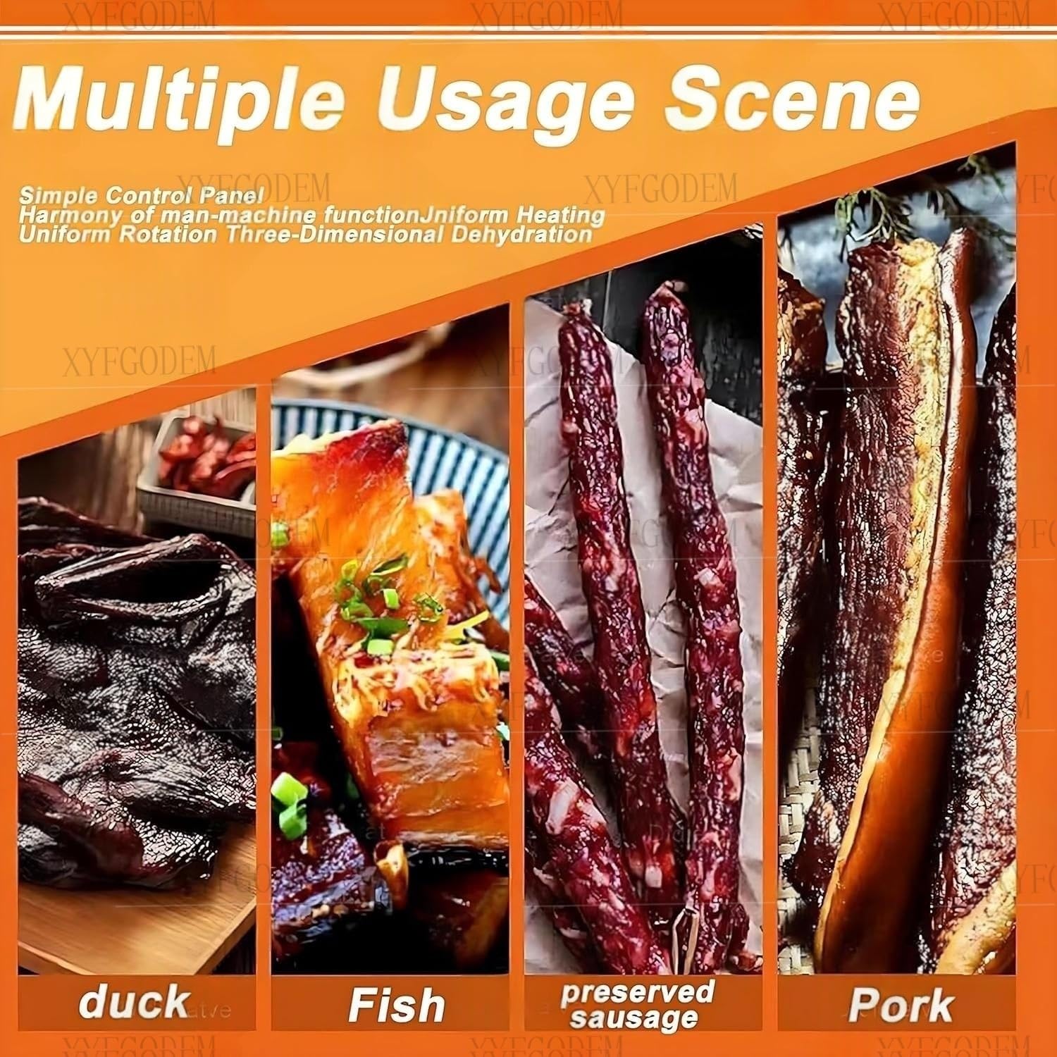 Essiccatore per cecina 7,5 kg, essiccatore girevole a 360° con 14 ganci, macchina per essiccazione elettrica, controllo temperatura 30-90°C e timer 24h, per preparare carne secca salsicce