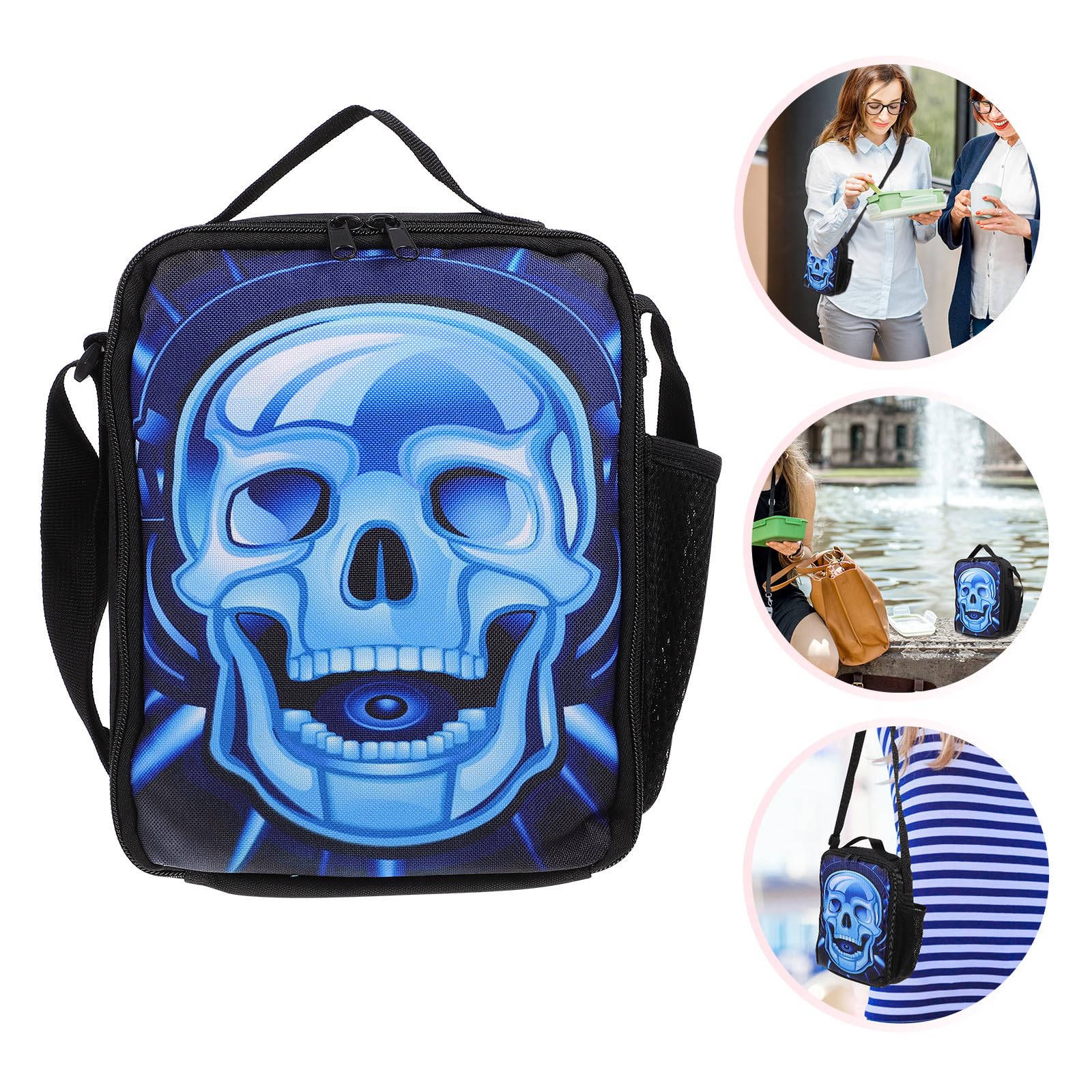 Abaodam 3 Pezzi Borsa Pranzo e Studenti in Poliestere Grande Capacità, Design Creativo e Multiuso per Picnic e Scuola
