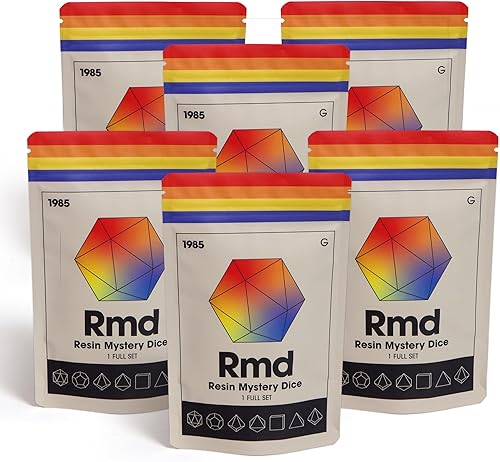 Miniatura 53 de 1985 Games Mystery Dice Juego de 7 dados poliédricos, amplia gama de patrones, dados de juego, adecuados para juegos de rol y juegos de mesa Dados