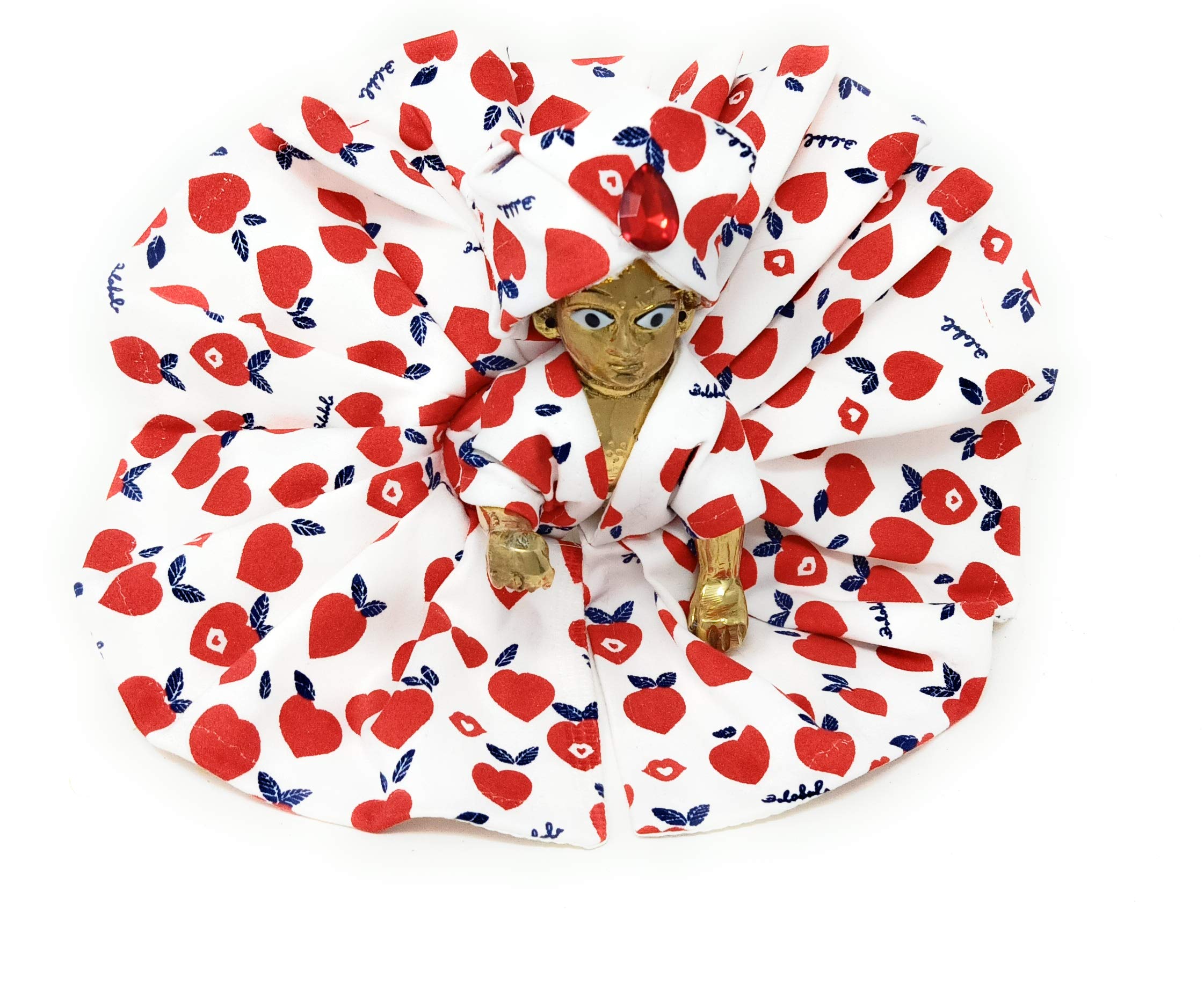 Aashita Creations Beautiful Handmade Laddu Gopal/Kanha Ji Stretchable Heavy Lycra Printed Fabric Summer Special Designer Little Krishna Dress/Poshak with Saafa/Pagdi - Print01, Size : 5 No.