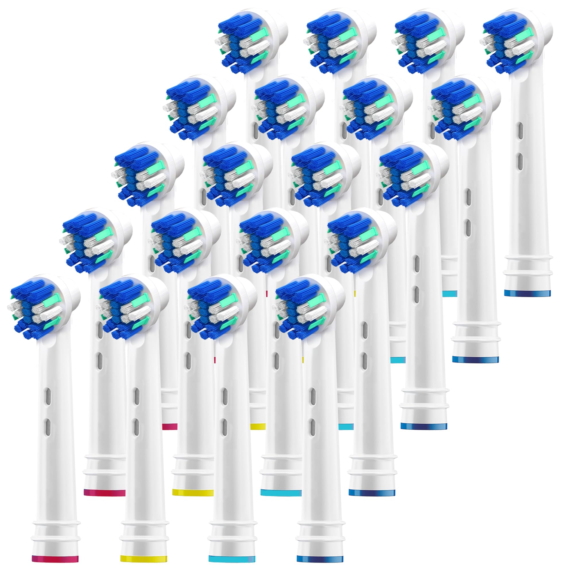 Oral B Replacement Brush Heads- Pack of 20 Floss Action Oralb Braun Electric Toothbrush Heads Compatible With Oral-B 7000, Pro 1000, 9600, 500, 3000, 8000, Vitality More- Generic Flossaction Brushes