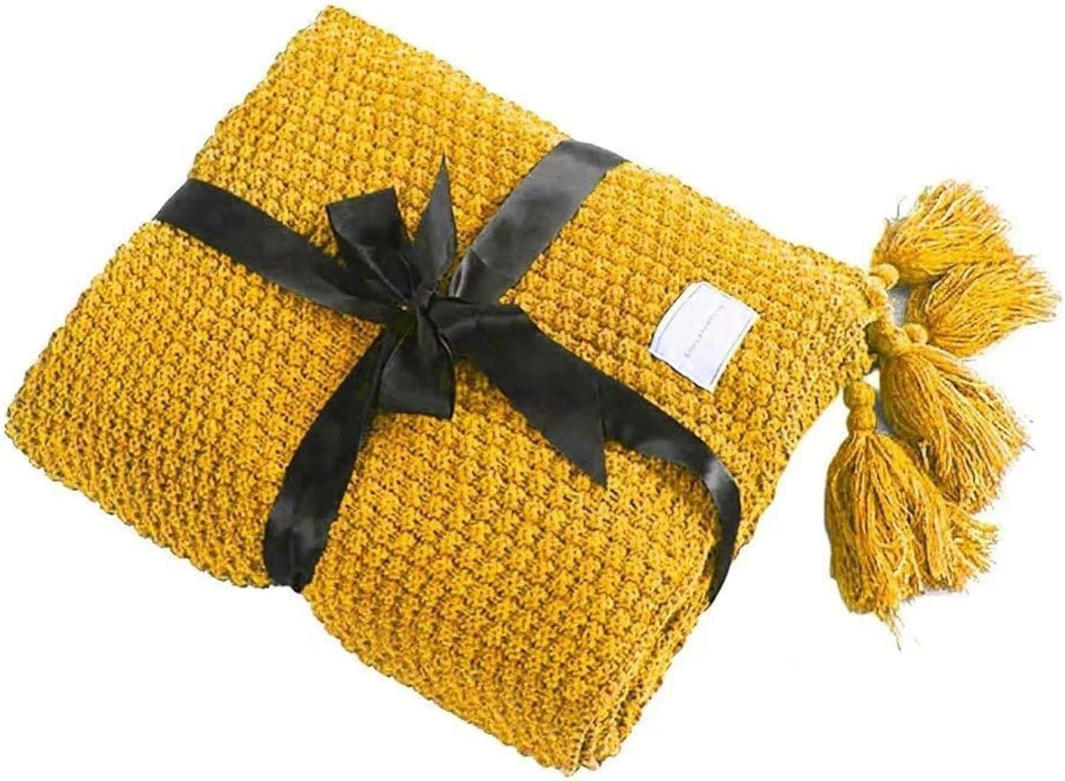 Blanket Throw Cotton Bed Throw Blanket Nordic Large Lunch Break Single Knit Blanket Multi Cloth Throw Sofa Cover Warm Shoulder Cold Protection Fringe 51.2 x 66.9 inches (130 x 170 cm), Beige