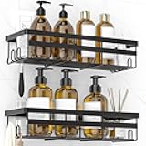 WOWBOX Shower Caddies 2 Pack - Adhesive Hanging Shower Shelf - Bathroom Organizers and Storage, No Drilling Stainless Shower Shelves for Home Decor, Bathroom Accessories