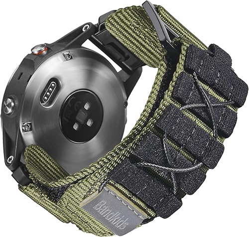 Bandkids Bandas de nailon para Garmin Fenix 6Fenix 7Fenix 0.206 in, trenzadas militares, solo Loop, diseñadas para Fenix 5 Plus, Fenix 6 Pro,