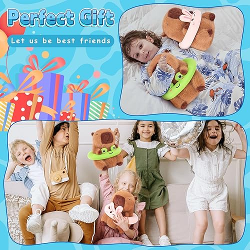 Miniatura 61 de Achwishap Capybara - Peluche de Capybara, peluche de Capybara, peluche Kawaii con sombrero de cumpleaños, regalo para cumpleaños de niños y adultos