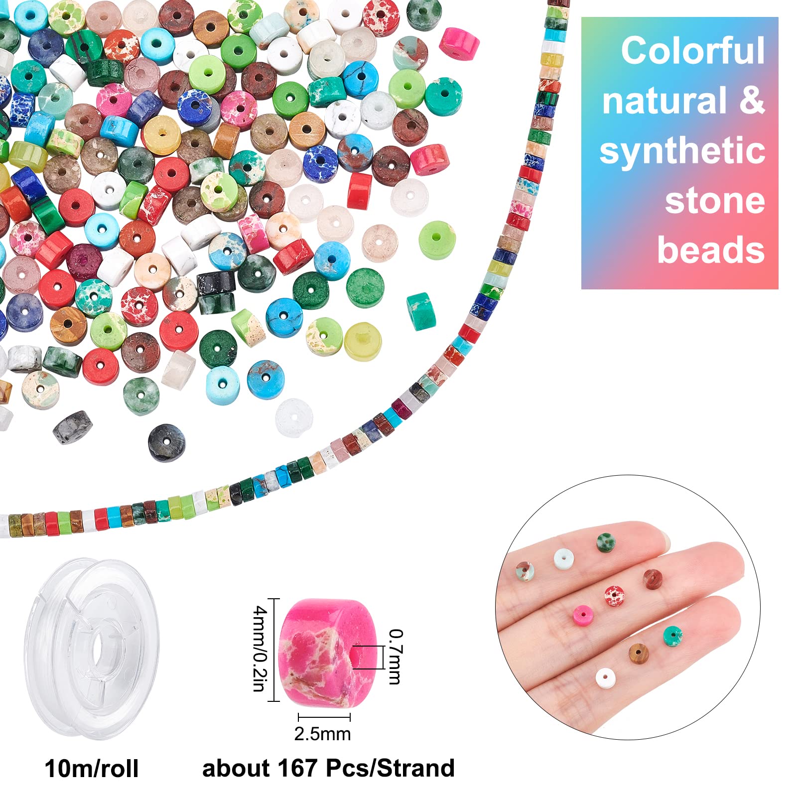 SUNNYCLUE 1 doos met 200 stuks Heishi natuurstenen lapis lazuli kralen, plat, rond, 9,1 m elastisch garen voor het maken van sieraden, armbanden, oorbellen, halskettingen, knutselen SUNNYCLUE 1 doos met 200 stuks Heishi natuurstenen lapis lazuli kralen, plat, rond, 9,1 m elastisch garen voor het maken van sieraden, armbanden, oorbellen, halskettingen, knutselen