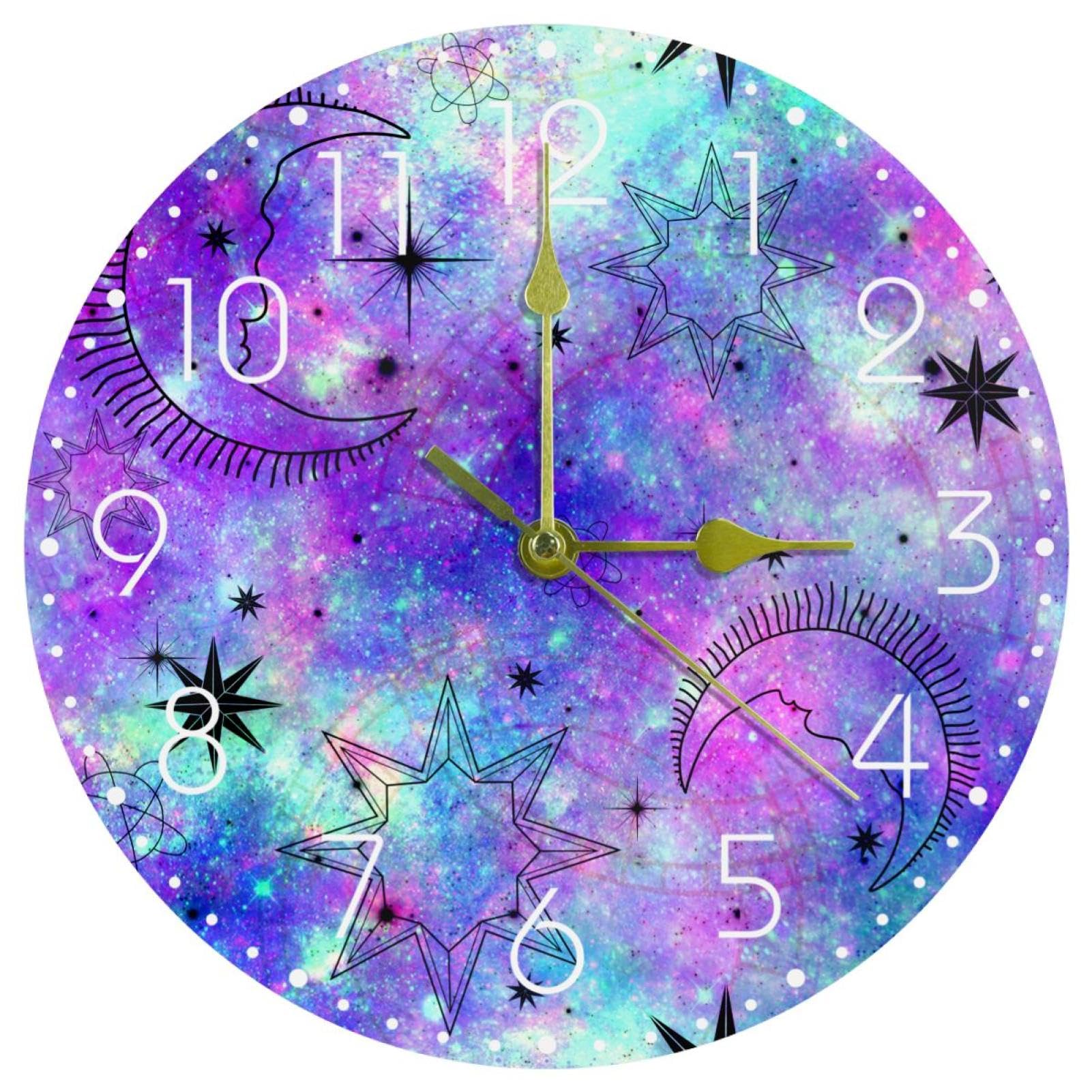 Horloge astrologique silencieuse en acrylique de 25cm pour un sommeil serein