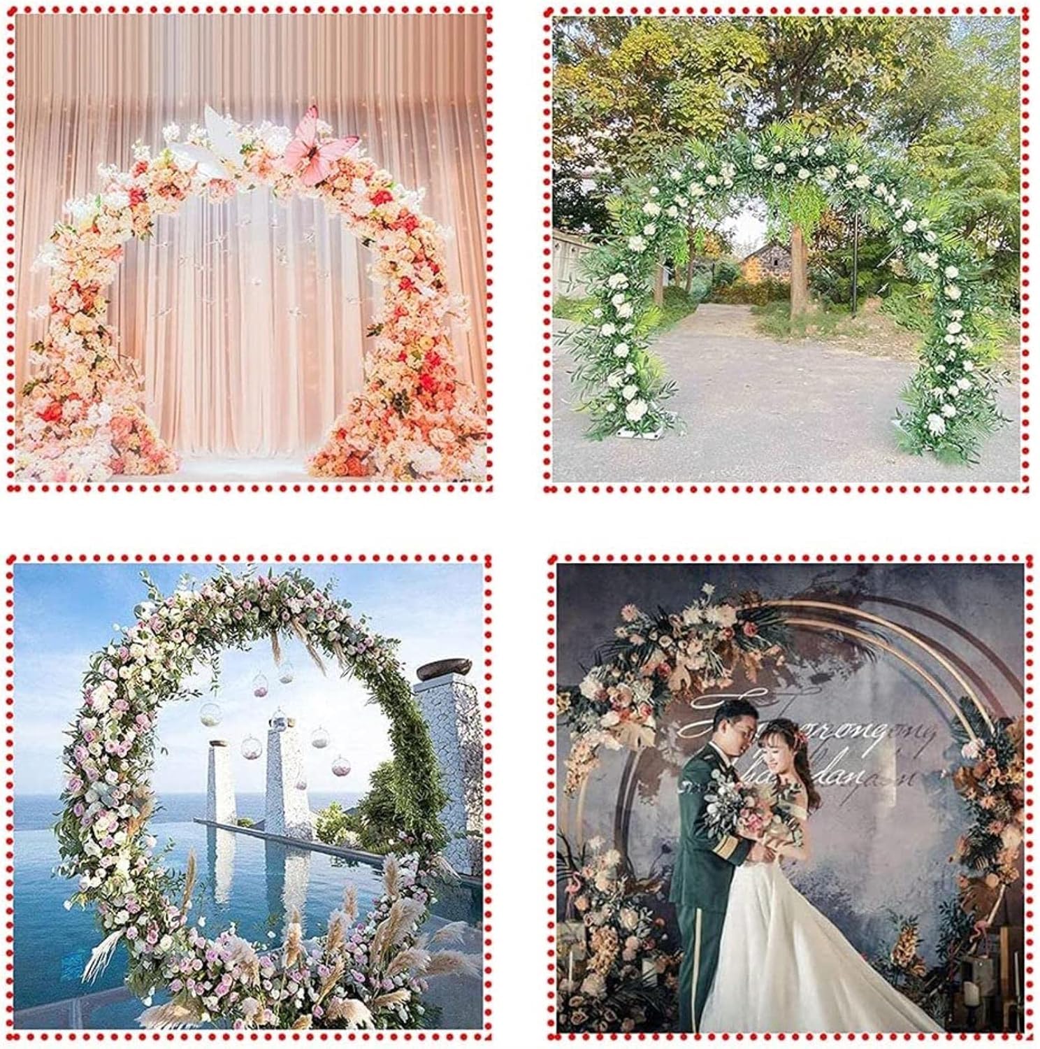 Telaio ad arco da giardino in metallo, robusto supporto rotondo per matrimoni, decorazioni per feste di compleanno