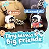 ENERGIZE LAB Elikoa Aquamarine - Tiny AI Charm Robot goes well with any everyday outfit.  Funny electronic pendant toy for couples and best friends