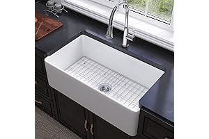 33-Inch White Farmhouse Kitchen Apron Sink