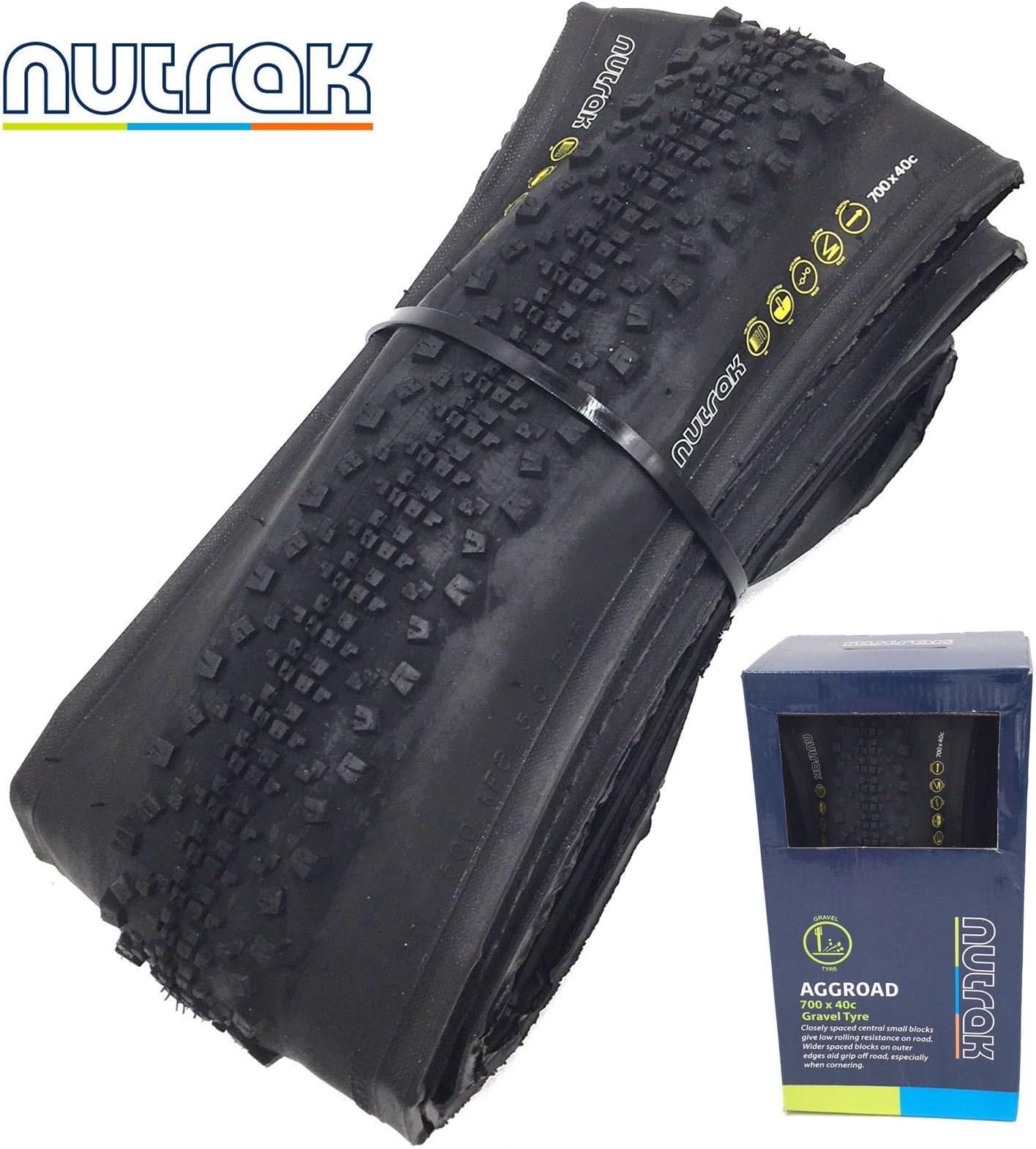 Nutrak Unisex's Aggroad Bicycle Tyre, Black, 700x40c