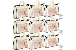 INTERESSE Clear 9 Pack Dust Bags for Handbags