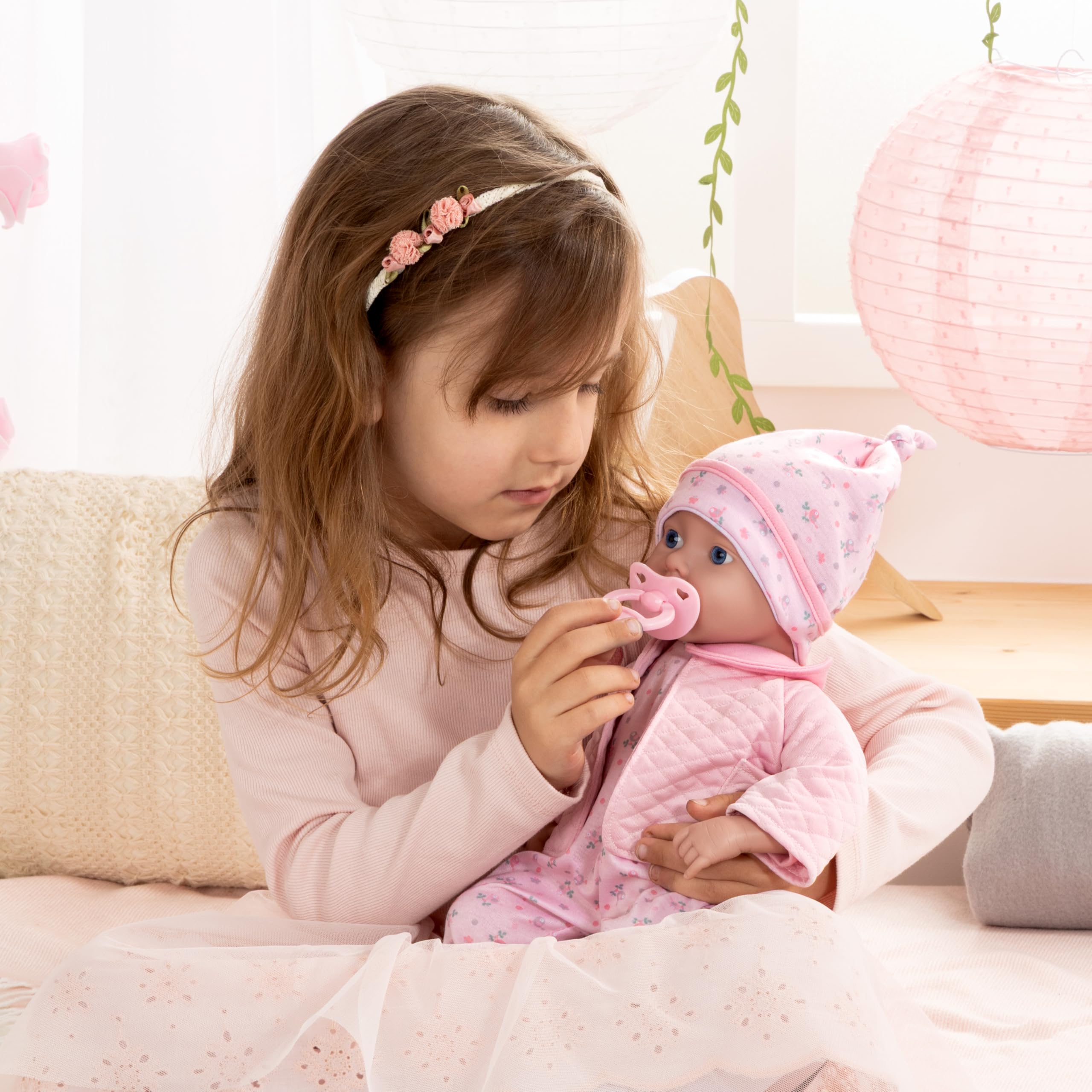 Bayer Design bambola reborn reale 38 cm, come vere, con ciuccio, biberon | bambola neonata, ricca di dettagli, con un bellissimo completino e accessori, ideale per i giochi di ruolo dei bambini