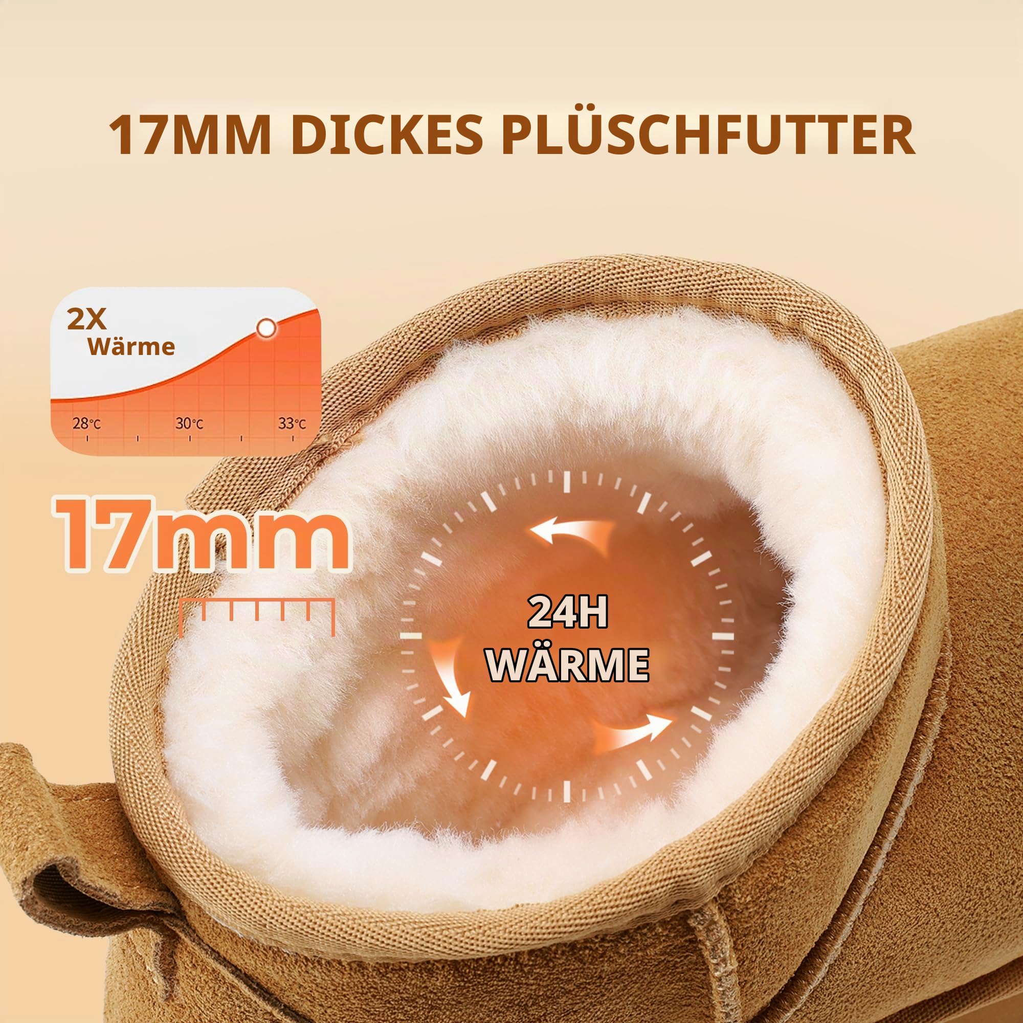 DREAM PAIRS Klassische Schneestiefel für Damen