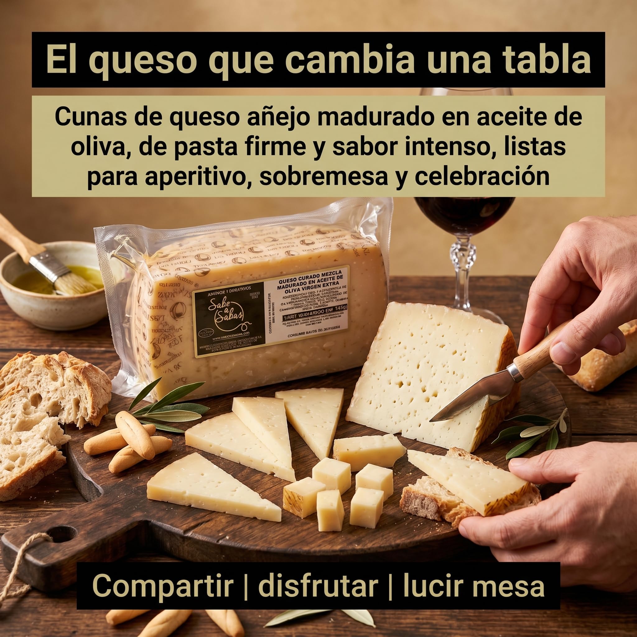 Queso Añejo Curado Mezcla Madurado en Aceite de Oliva Medio Queso 1,5 Kg