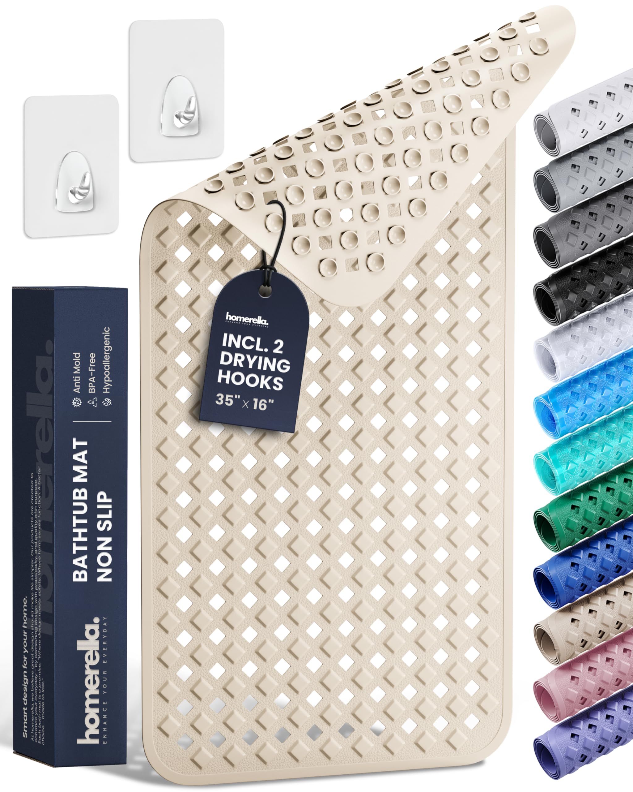 homerella Bath Mat Non Slip 35x16