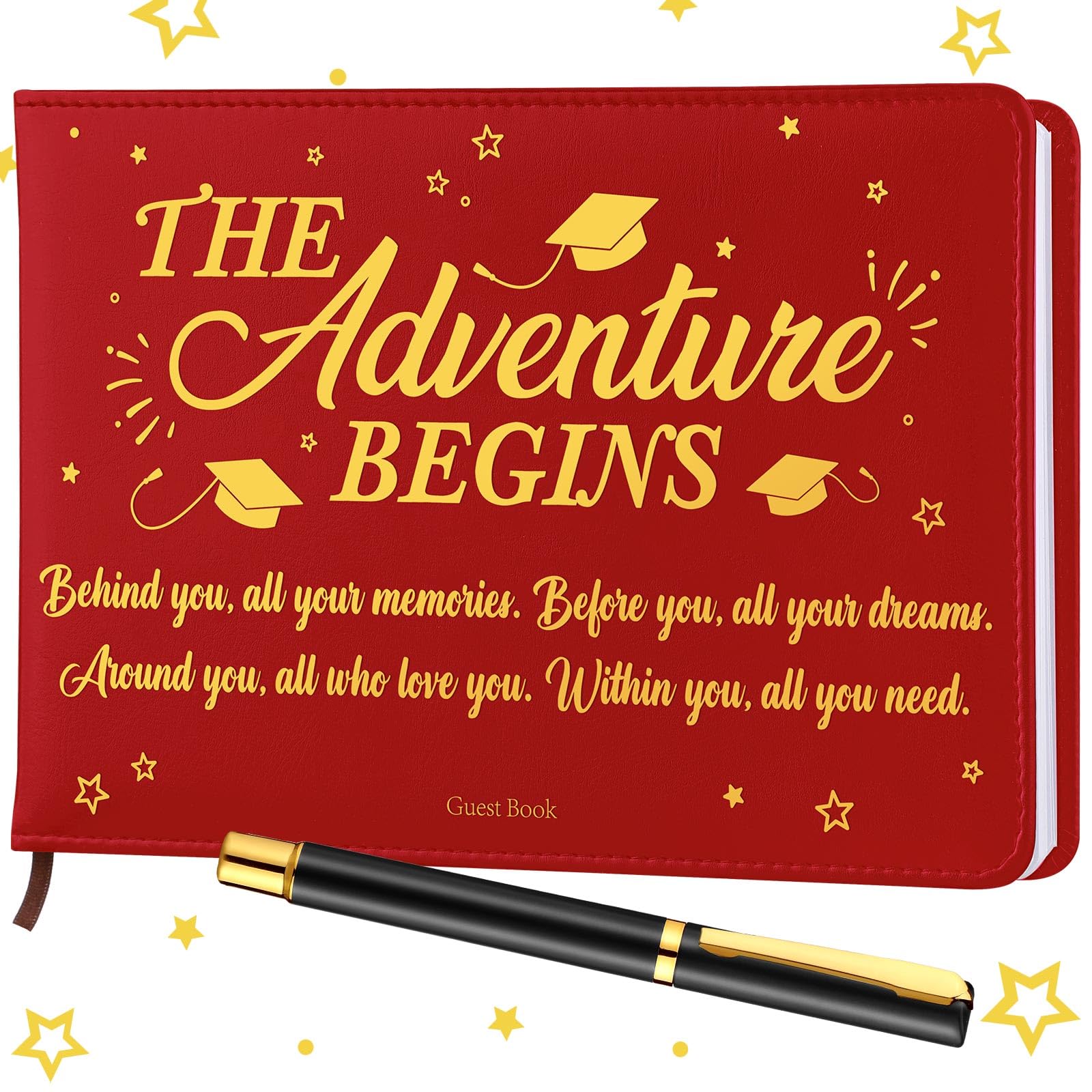Geyoga 2026 Graduation Guest Book with Pen Graduation Guest Sign in Book Class of 2026 Memory Scrapbook for College Graduates Signature Congrats Gifts