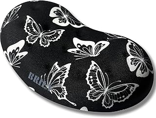BRILA Ergonomic Memory Foam Mouse Wrist Rest Support Pad Cushion for Computer, Laptop, Office Work, PC Gaming - Massage Holes Design - Wrist Pain Relieve (Butterflies)