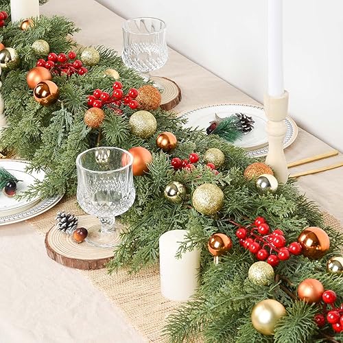 Miniatura 6 de Guirnalda de Navidad de pino, guirnalda de vegetación artificial para interiores y exteriores, puerta de jardín, decoración del hogar para