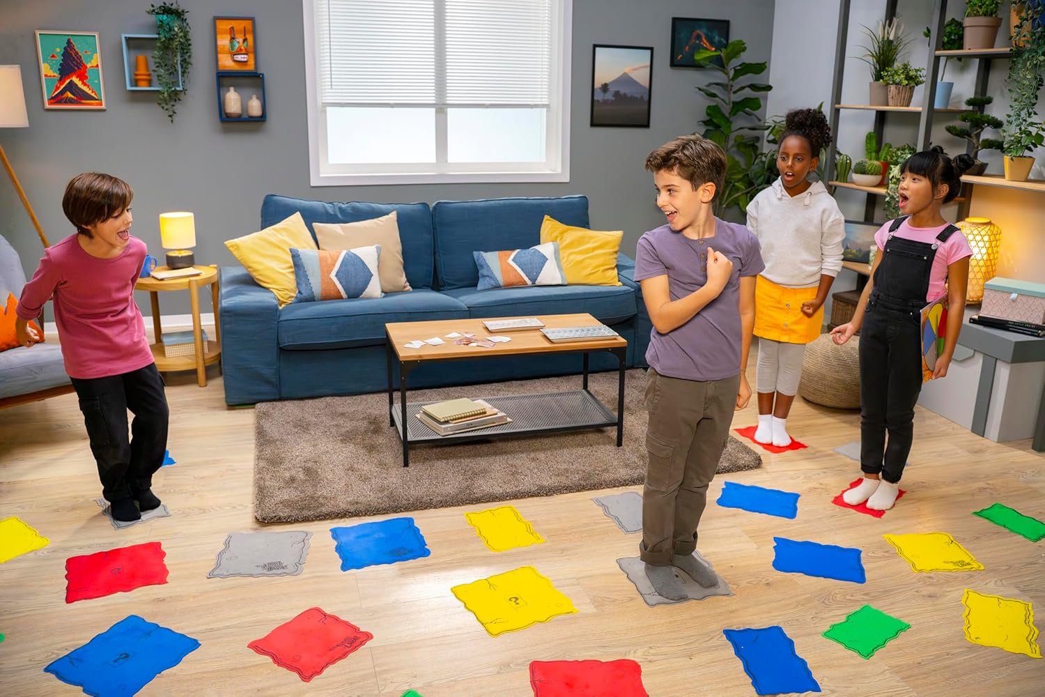 Goliath The Floor is Lava, Family Game for Children from 5 Years, Party Game for 2 to 6 Players, The Floor is Lava, Indoor and Outdoor Movement Game