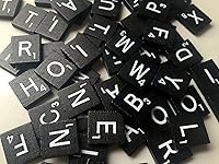 Vista 1 de Juego de 100 azulejos de letras de madera negra para reemplazo de juegos, Scapbooking, manualidades, mensajes, etc.
