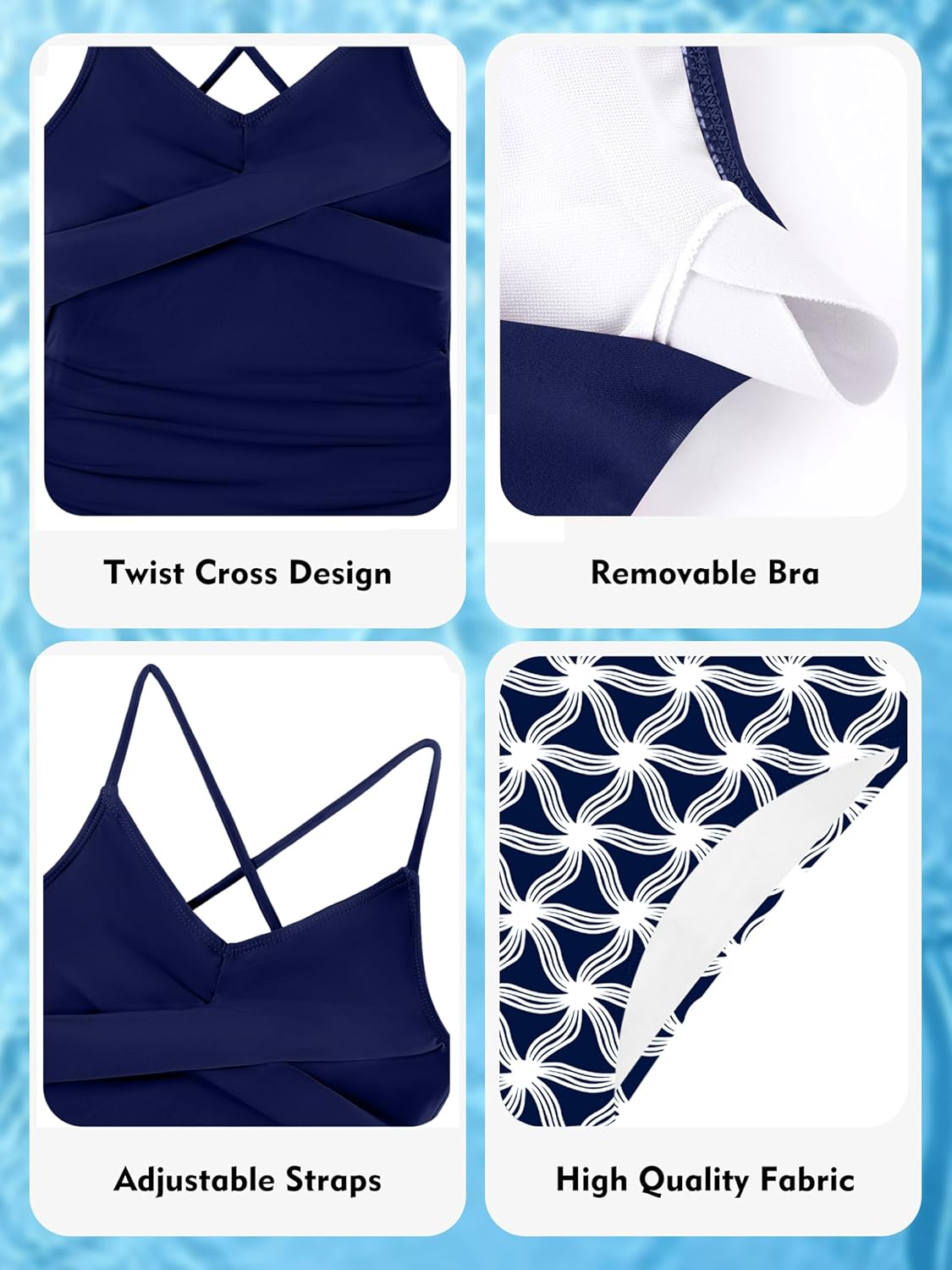 Girls Swimsuit Tankini Criss Cross Ruched 2 Piece Bathing Suit Printed Girl Swimwear for Teens 9-16Y