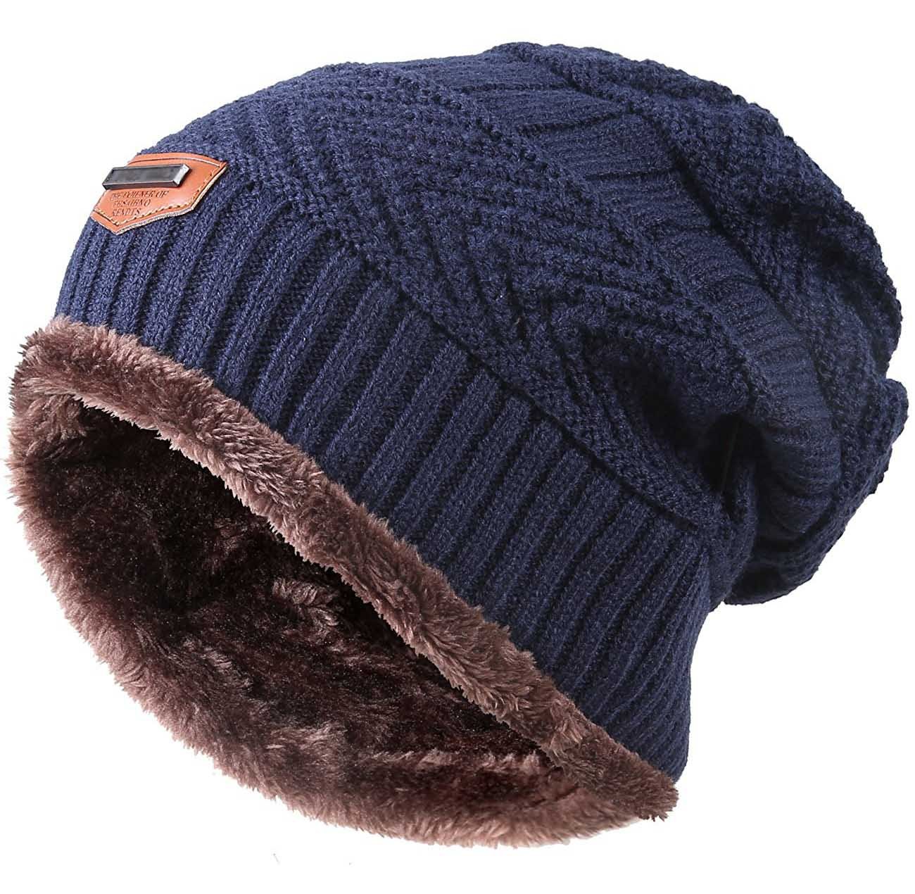 Winter Beanie Hat for Boys Girls (5-14 Years) Slouchy Beanie Windproof Warm Knit Kids Skull Cap