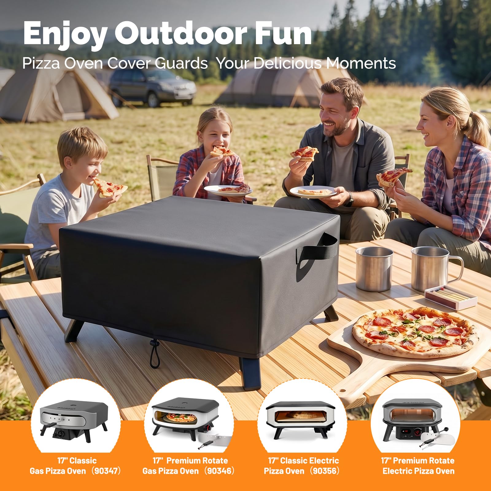 Funda para Horno de Pizza, Tela Oxford 420D Cubierta para Horno de Pizza Adecuada para Cozze 90346/90347 XXL 17 Gas Pizza Ofen, 62x62x28cm, Impermeable, a Prueba de Polvo, a Prueba de Roturas