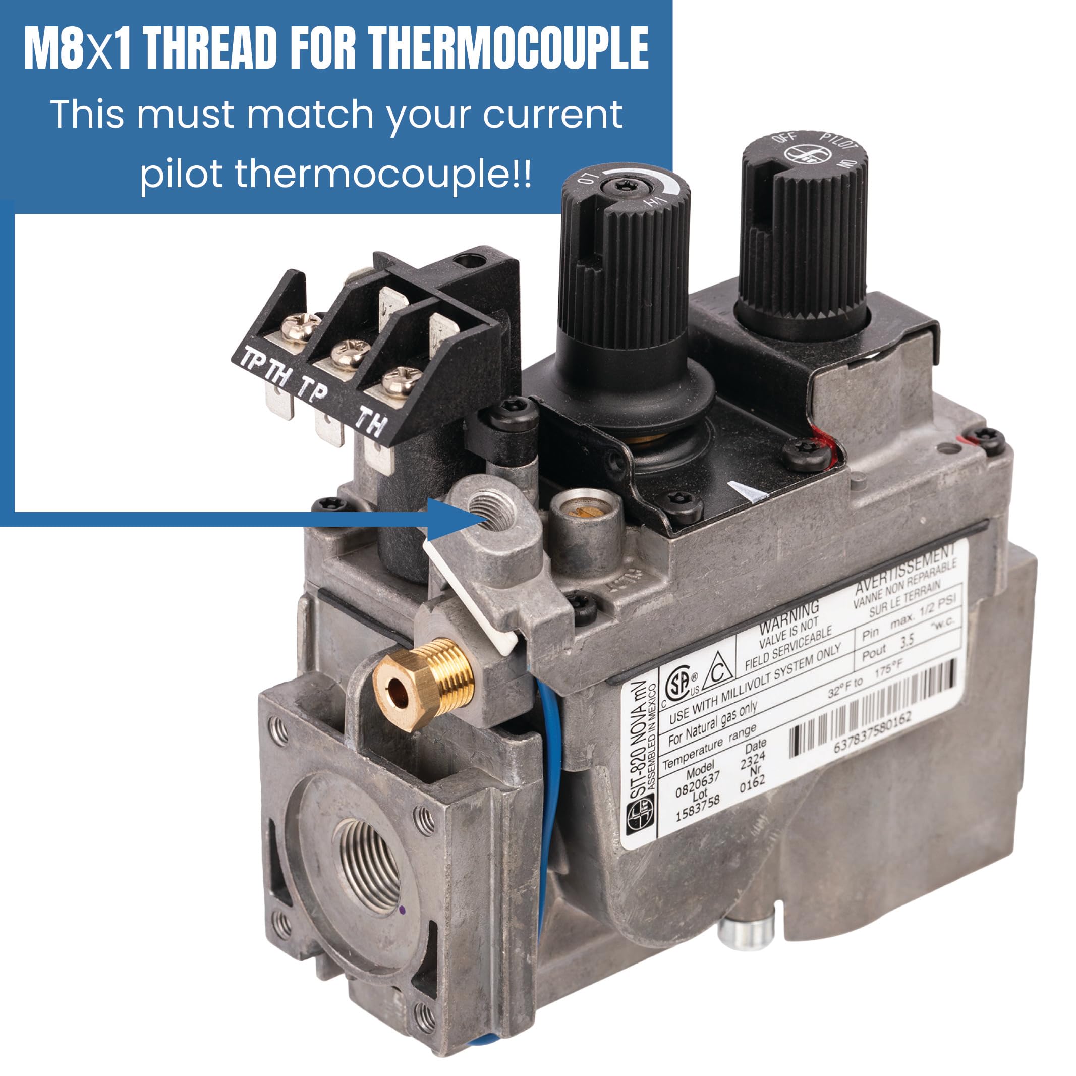 Amazon.com: 0820637 SIT 820 Nova Natural Gas Millivolt Replacement