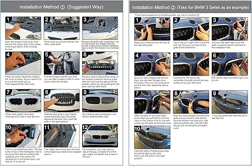 Miniatura 7 de X AUTOHAUX Par de parrilla de riñón de capó frontal negro brillante para BMW E70 X5 E71 X6 4D 2007-2013