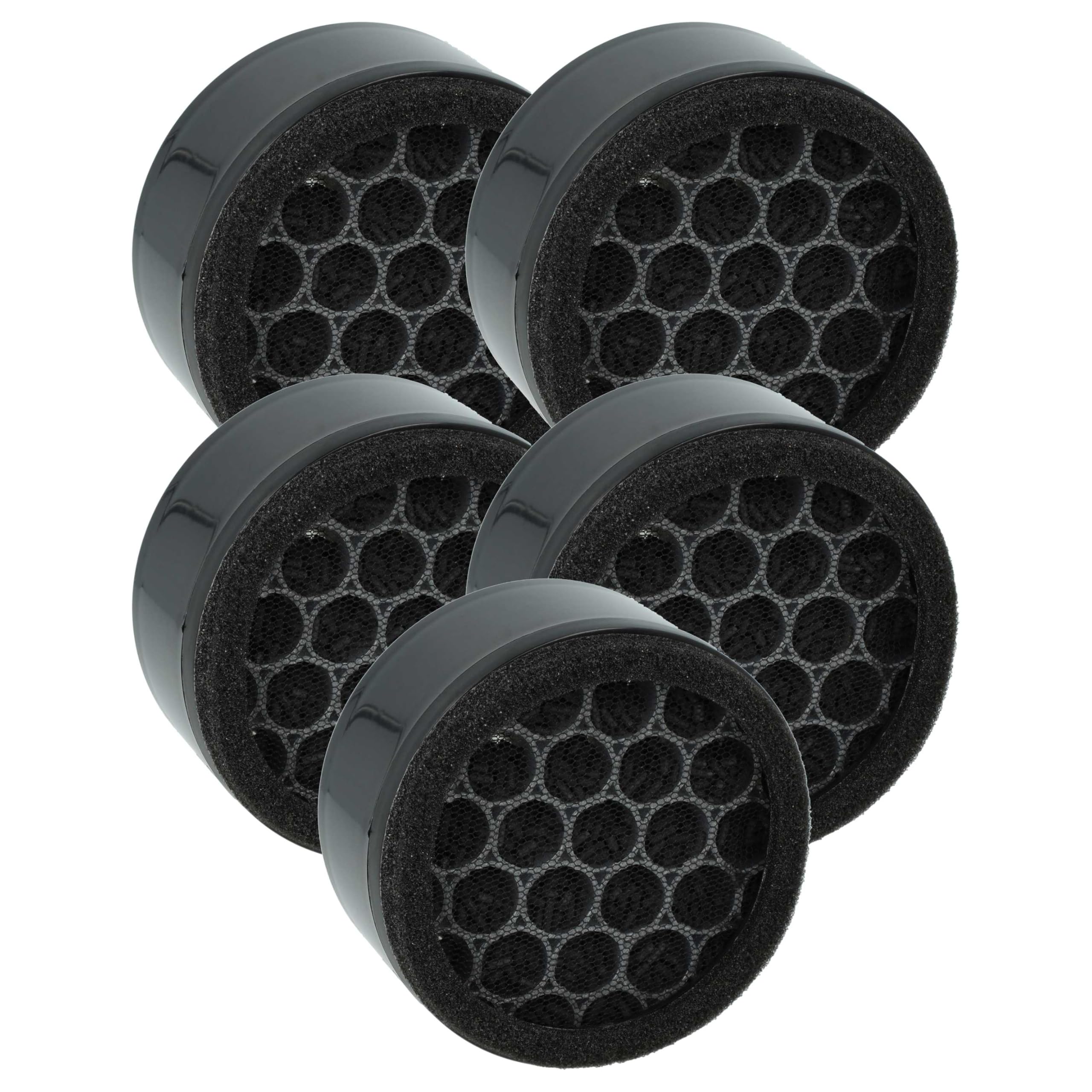 Vhbw Black, White 5X Air Filter Compatible With Acekool Air Purifier - Combi Filter Pre Filter + Hepa + Activated Carbon