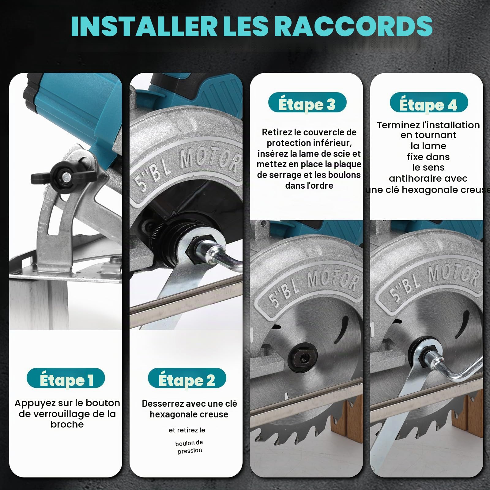 Scie circulaire sans fil pour Makita 18 V batterie, mini scie circulaire manuelle Sans brosse (sans batterie), 125mm 2 Lames, Profondeur de Coupe 41mm(90°), 32.5mm(45°), pour Bois, Carrelage, Métal