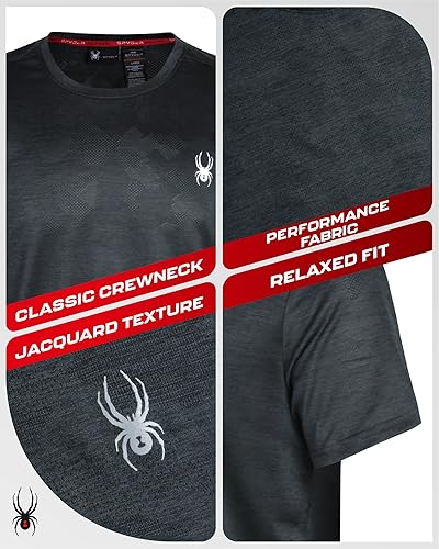 Miniatura 2 de Spyder Camiseta deportiva para hombre - Camiseta deportiva de rendimiento activo - Camisa de manga corta Dry Fit (S-XL)