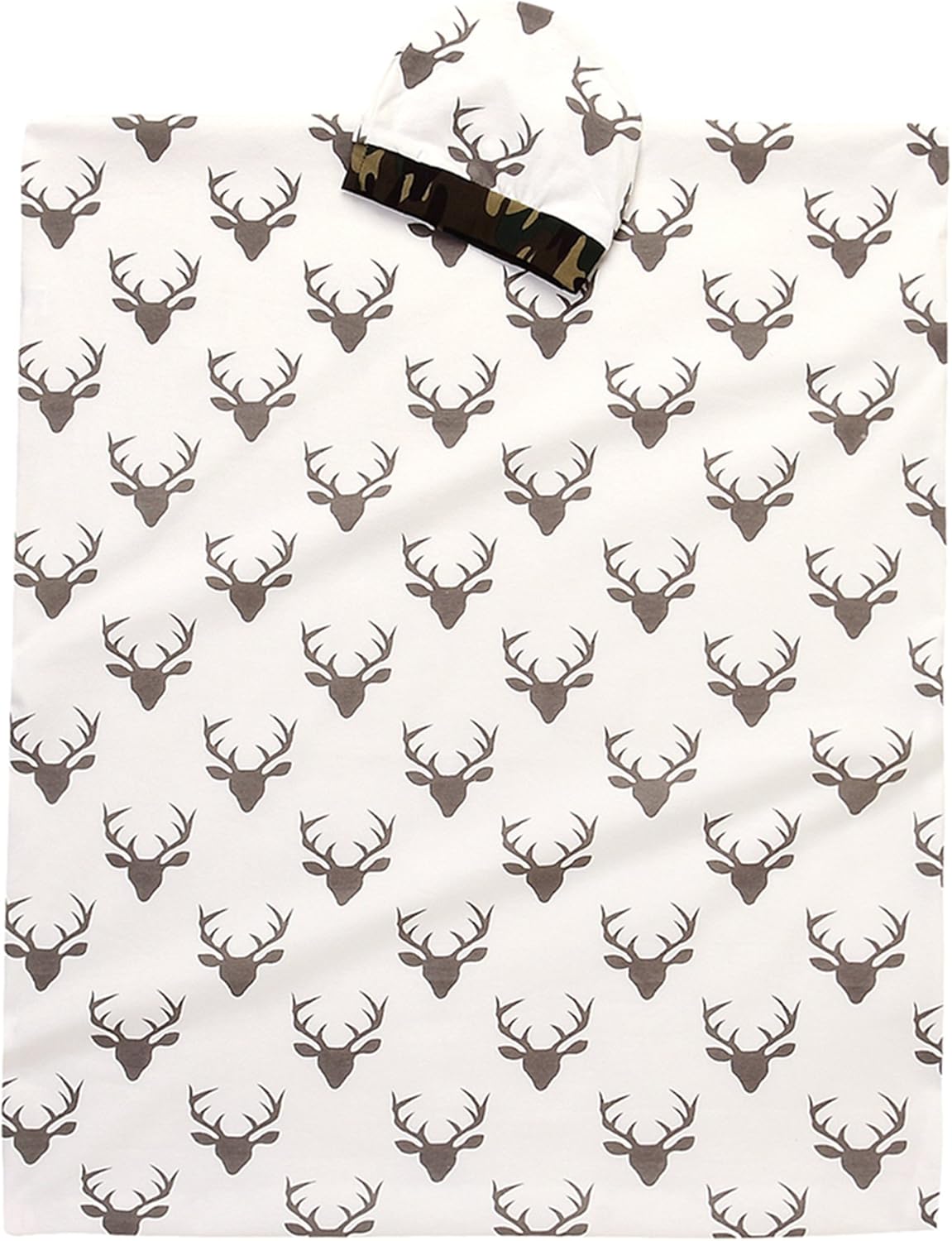 IWOKA Soft Newborn Baby Deer Print Blanket Bedding Blanket Wrap Swaddle Blanket Bath Towel+Hat