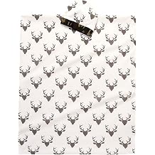 IWOKA Soft Newborn Baby Deer Print Blanket Bedding Blanket Wrap Swaddle Blanket Bath Towel+Hat