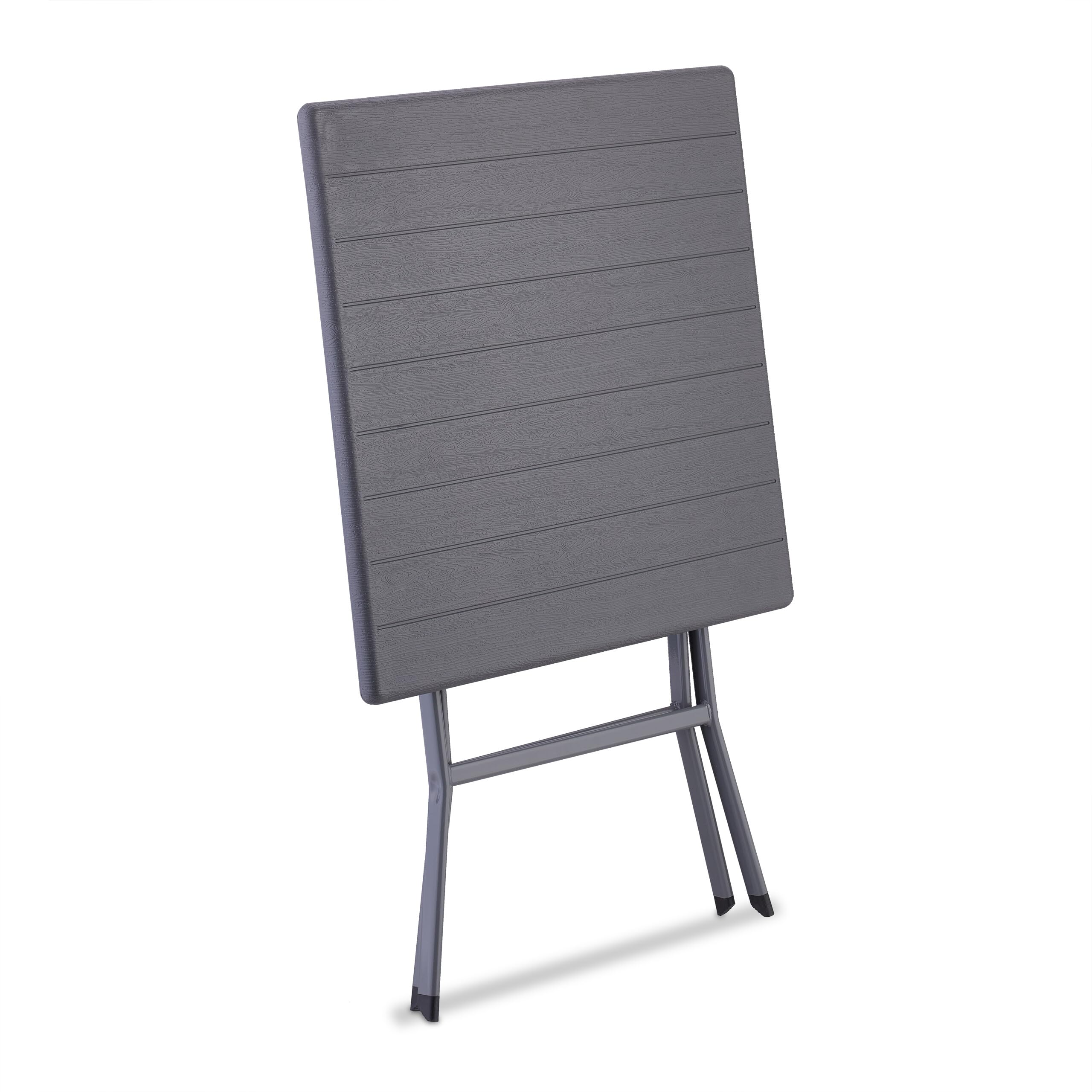 Relaxdays Table de Jardin Pliante, HxLxP : env. 73x62x62 cm, pour Balcon, terrasse, Camping, carrée, Grise