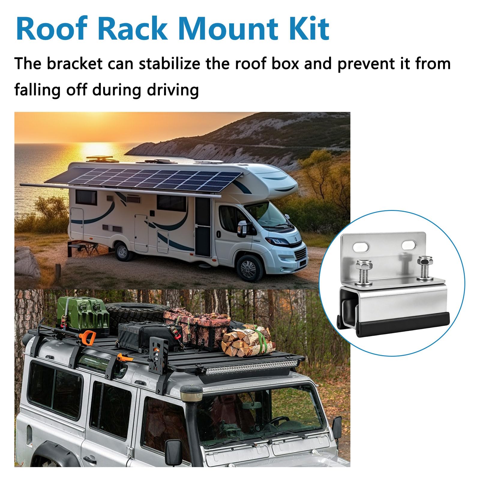 6 sztuk Van Roof Rack Mount Kit, Uchwyty ze stali nierdzewnej 304, kompatybilne z ProMaster/Boxer/Ducato/Jumper – Zestaw montażowy do paneli solarnych w kamperach