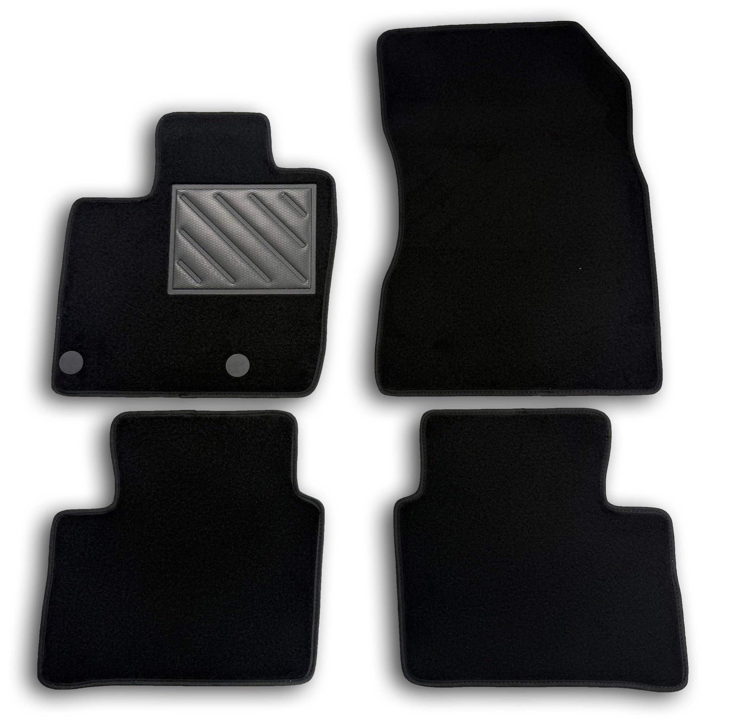 Tappetini per Nissan Qashqai III (J12) dal 2021- su Misura, Antiscivolo, battitacco in gomma rinforzata, bottoni di fissaggio