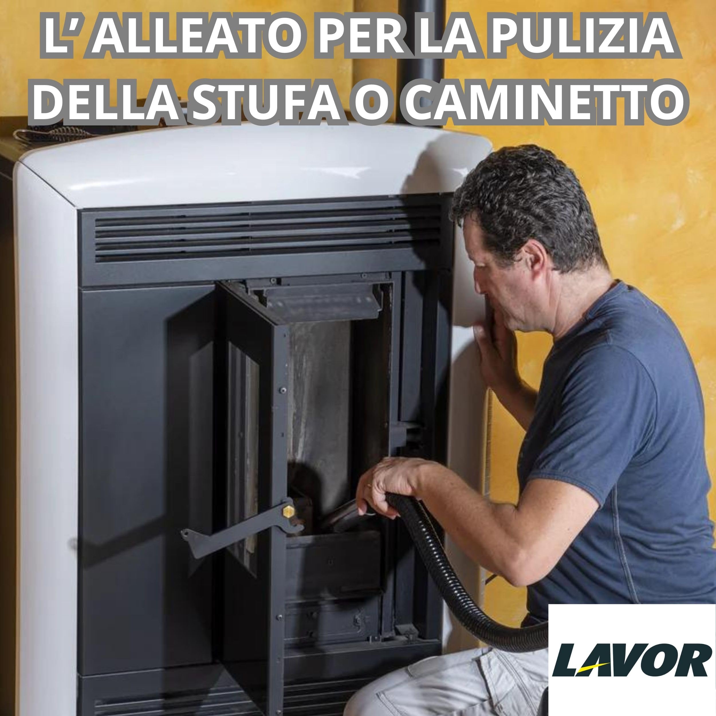 Tubo Aspiracenere Lavor da 1.5m con Bocchetta Metallica - Flessibile, Nero, per Caminetti e Stufe