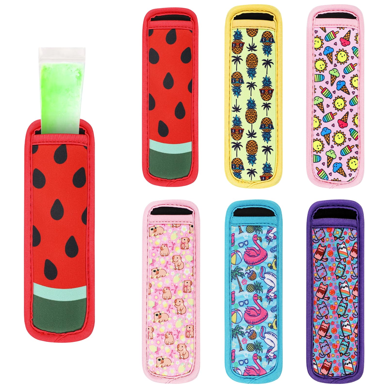Popsicle Holder for Kids, 6 Pieces Freeze Pops Ice Sleeves Holder