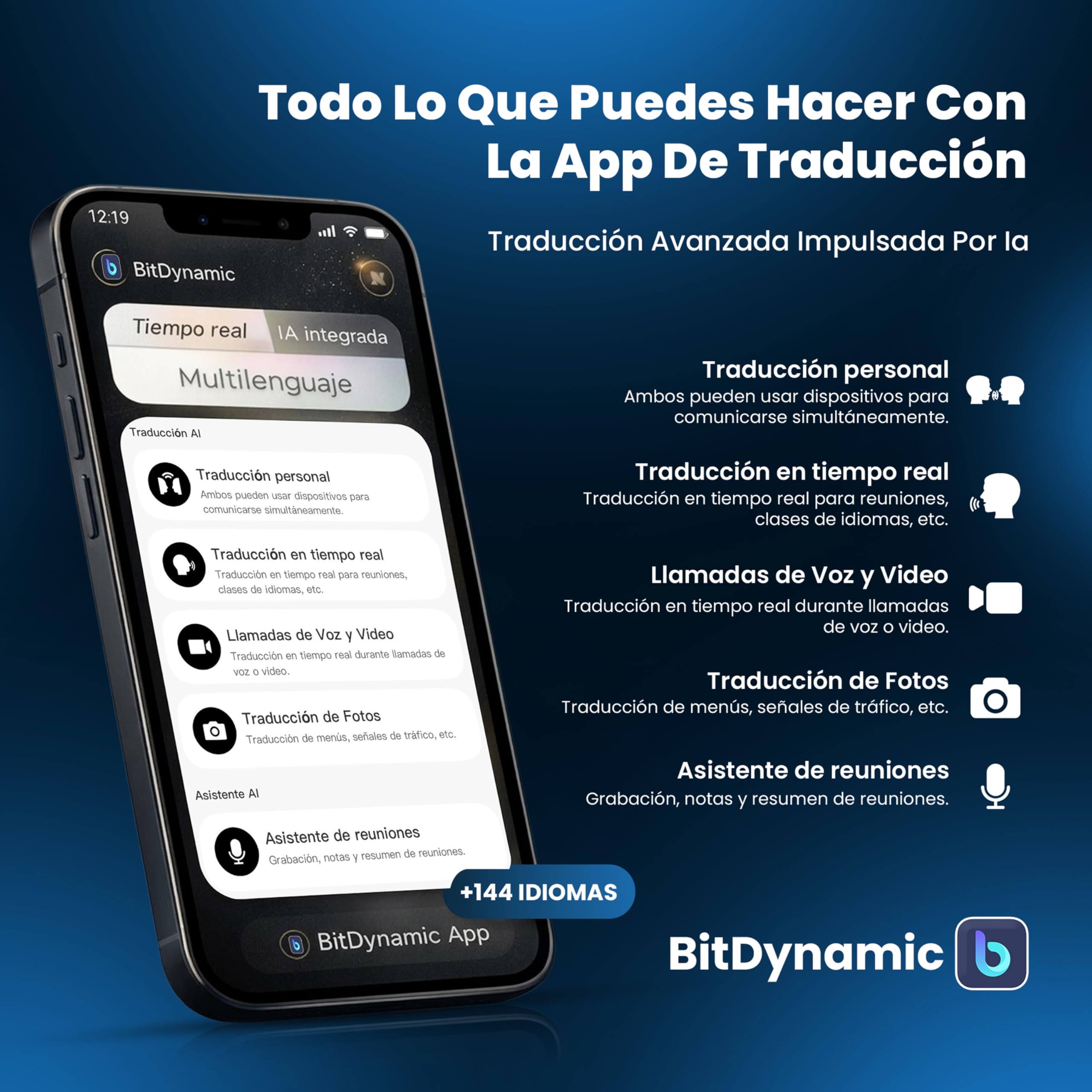 Auriculares Traductor en Tiempo Real - Auriculares Inalámbricos Bluetooth 5.4, Traductor Instantáneo de Voz, Auriculares Traductores Simultáneos IA, Traductor de Idiomas con Voz en Tiempo Real
