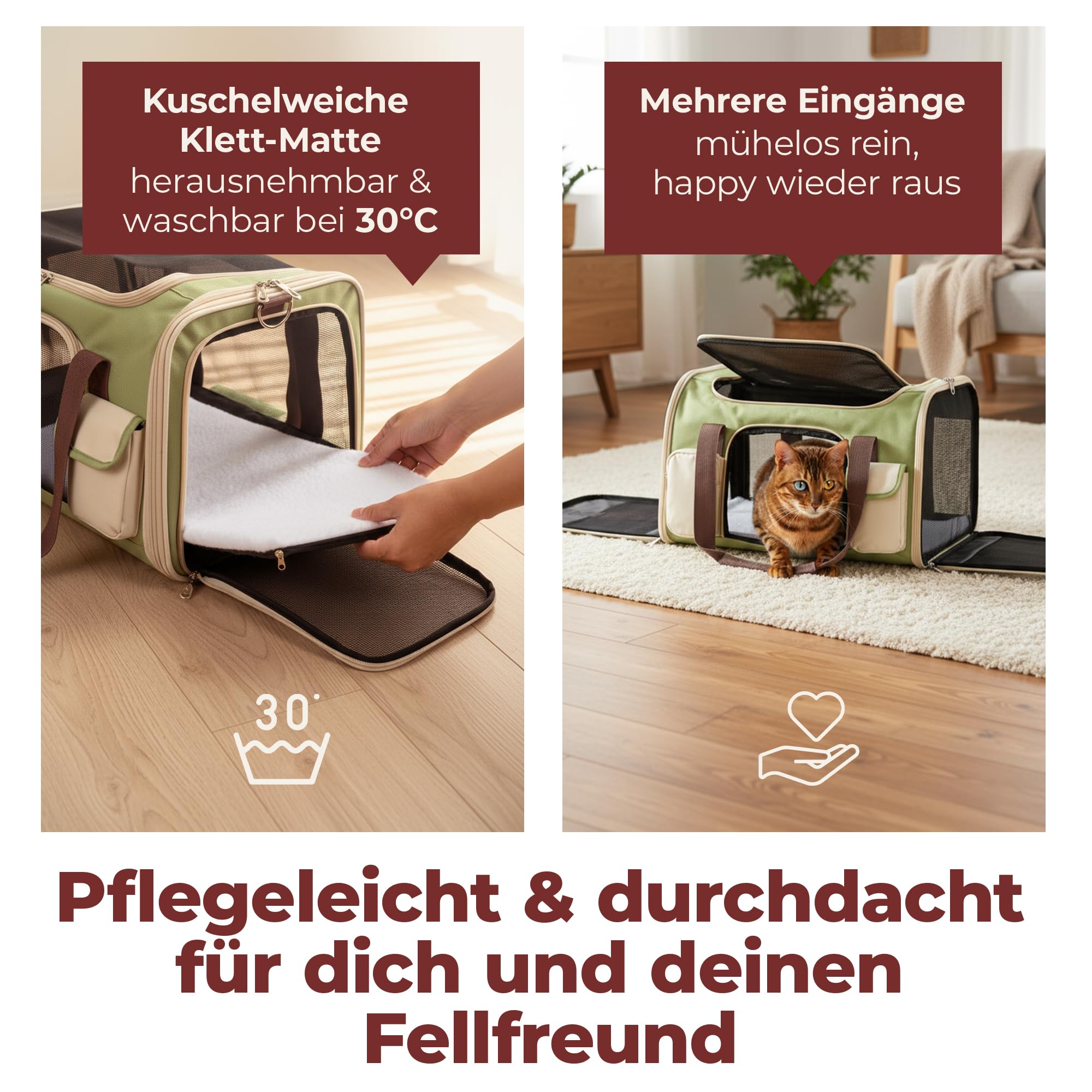 Katzentransportbox Hundetasche Kleiner Hund bis 10 kg [Faltbar] Transportbox Katze Hundebox Hundetragetasche Hundetransportbox Auto | Tragetasche aussuchen
